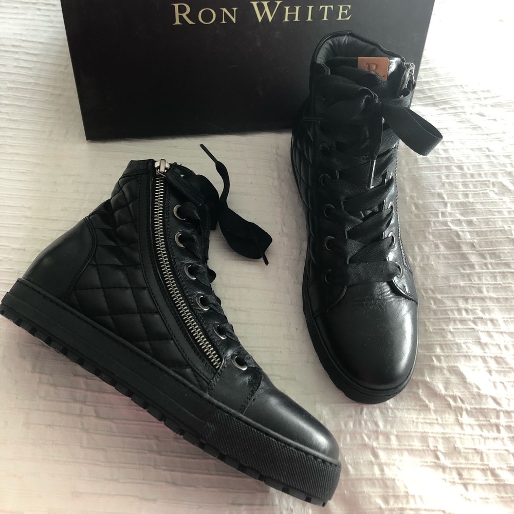 Ron White Quilted Side Zip Ankle Boots